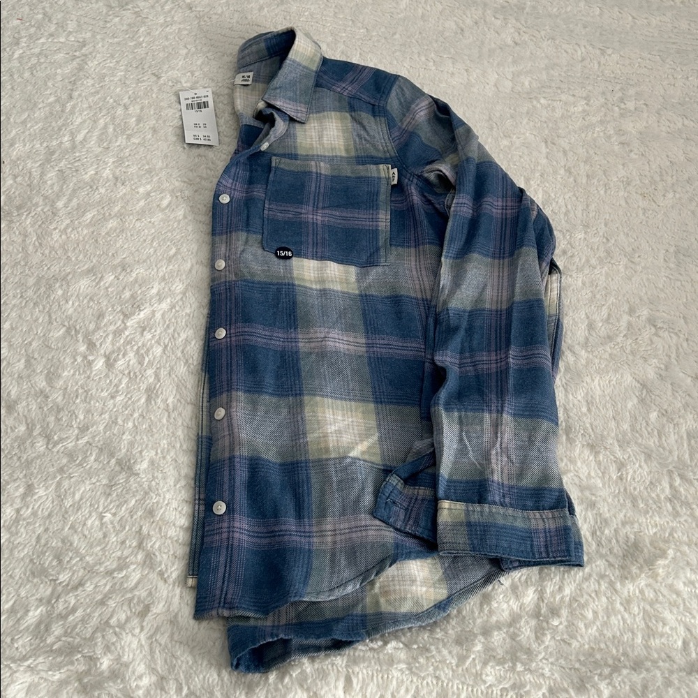 Abercrombie Kids Blue Plaid Button Down Shirt size 15/16